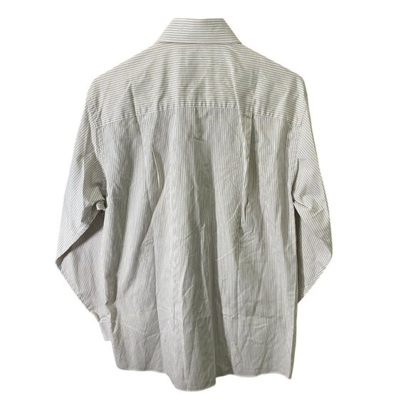 Calvin Klein Mens Dress Shirt Large 15 Neck Striped Button Up Long Sleeve Casual - Picture 2 of 4